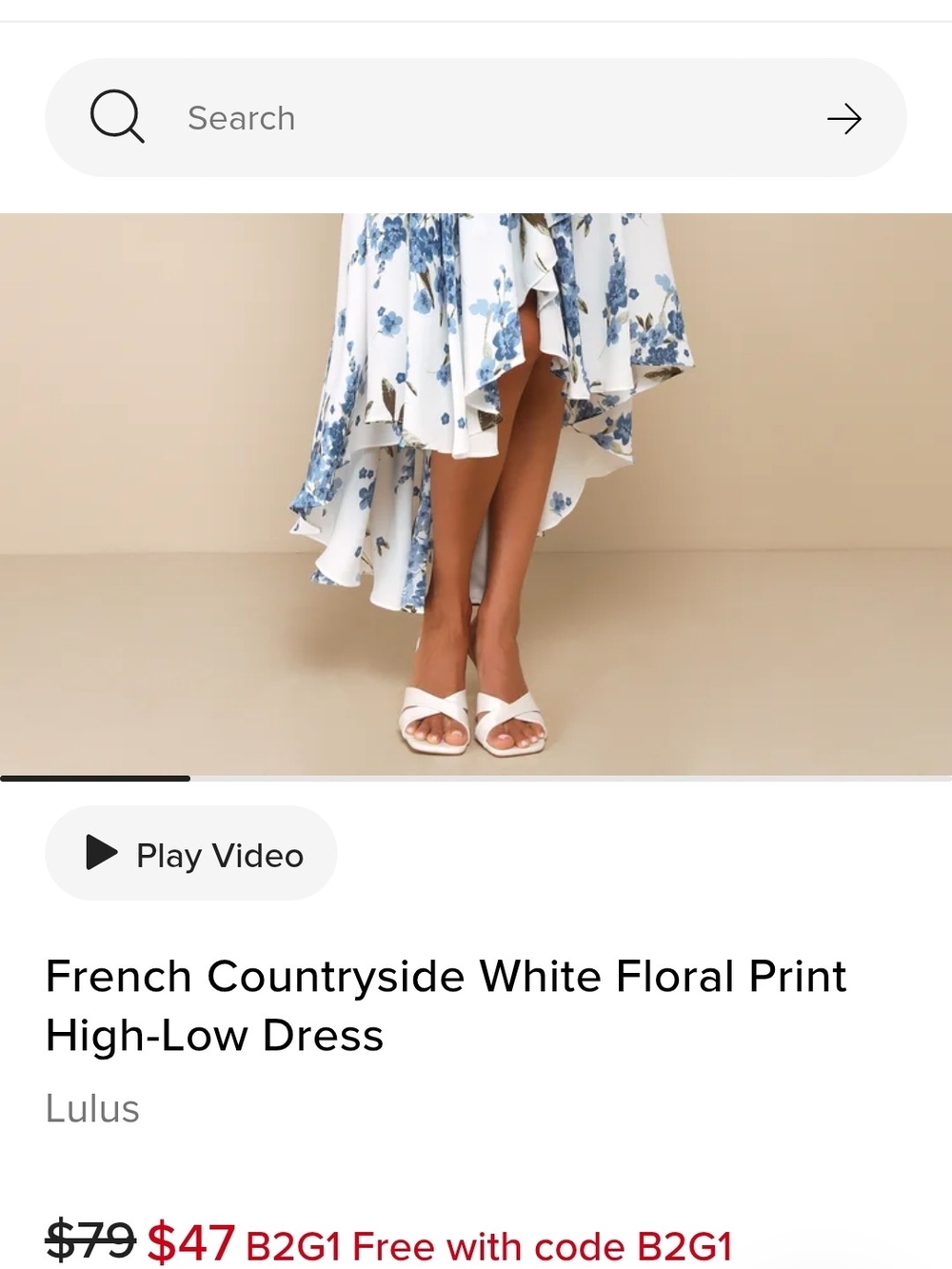 Lulu's White & Blue Floral Wrap Hi-Low Dress - Picture 2 of 10